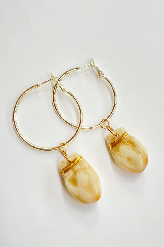 Elk Ivory Hoop Earrings