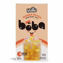  Instant Boba Mango Peach Tea, Bubble Tea Kit, 3 Drinks